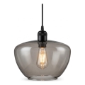 Závesný luster na lanku SEVENTIES E27/40W/230V dymová/sivá