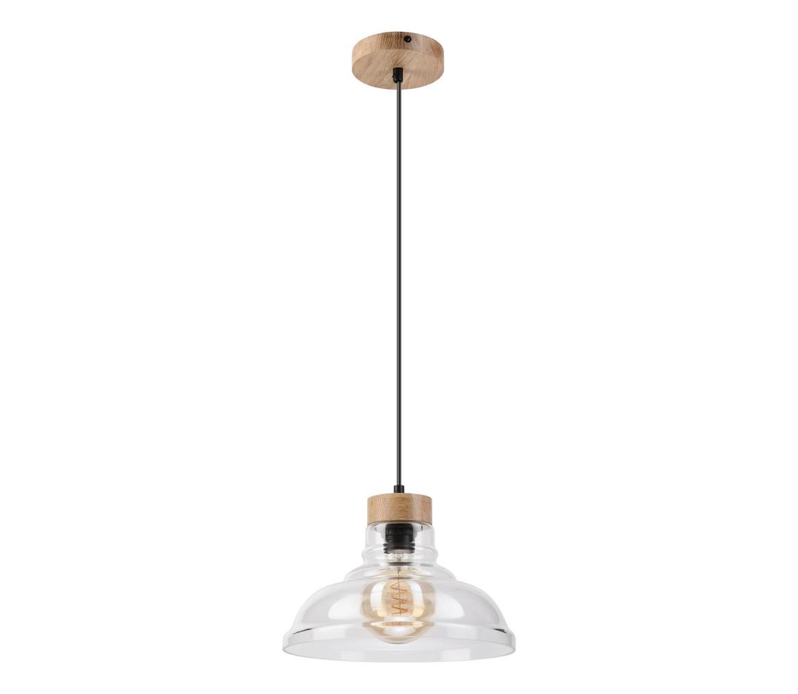 Závesný luster na lanku SINGLE 1xE27/60W/230V pr. 28 cm dub LM-1.312/DĄB
