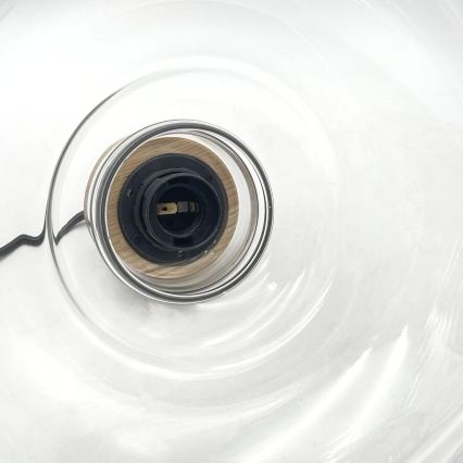 Závesný luster na lanku SINGLE 1xE27/60W/230V pr. 28 cm dub