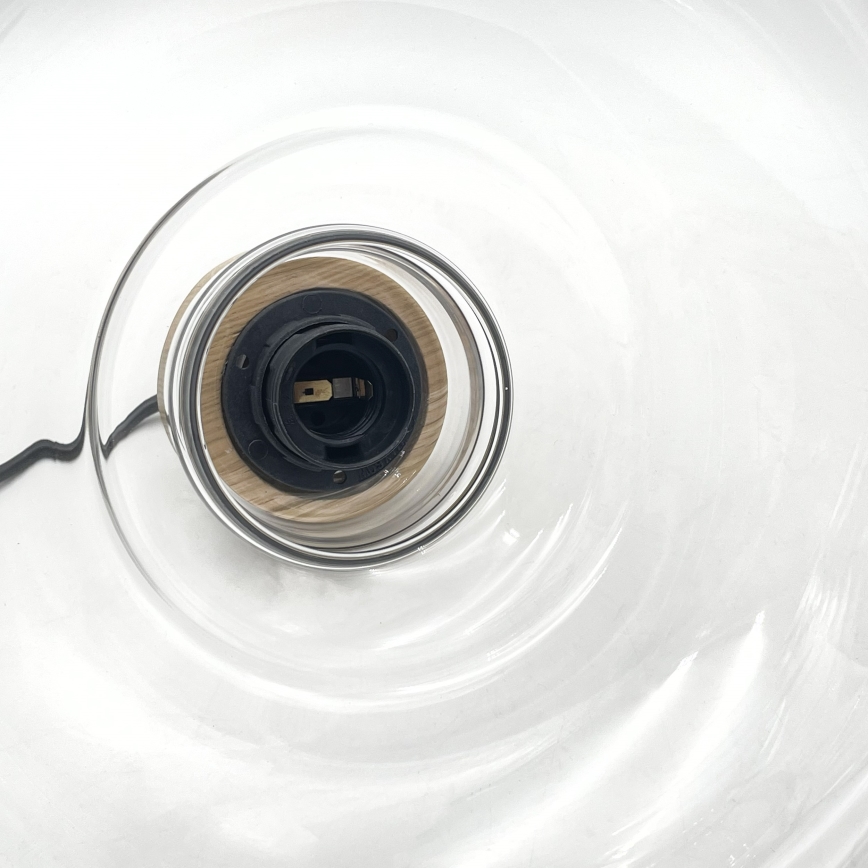 Závesný luster na lanku SINGLE 1xE27/60W/230V pr. 28 cm dub