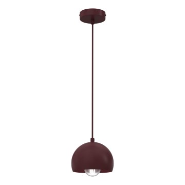 Závesný luster na lanku SOOL 1xE27/15W/230V, priemer 15 cm, bordový
