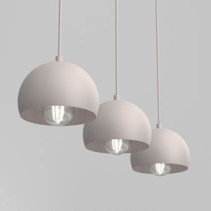 Závesný luster na lanku SOOL 3xE27/15W/230V krémový