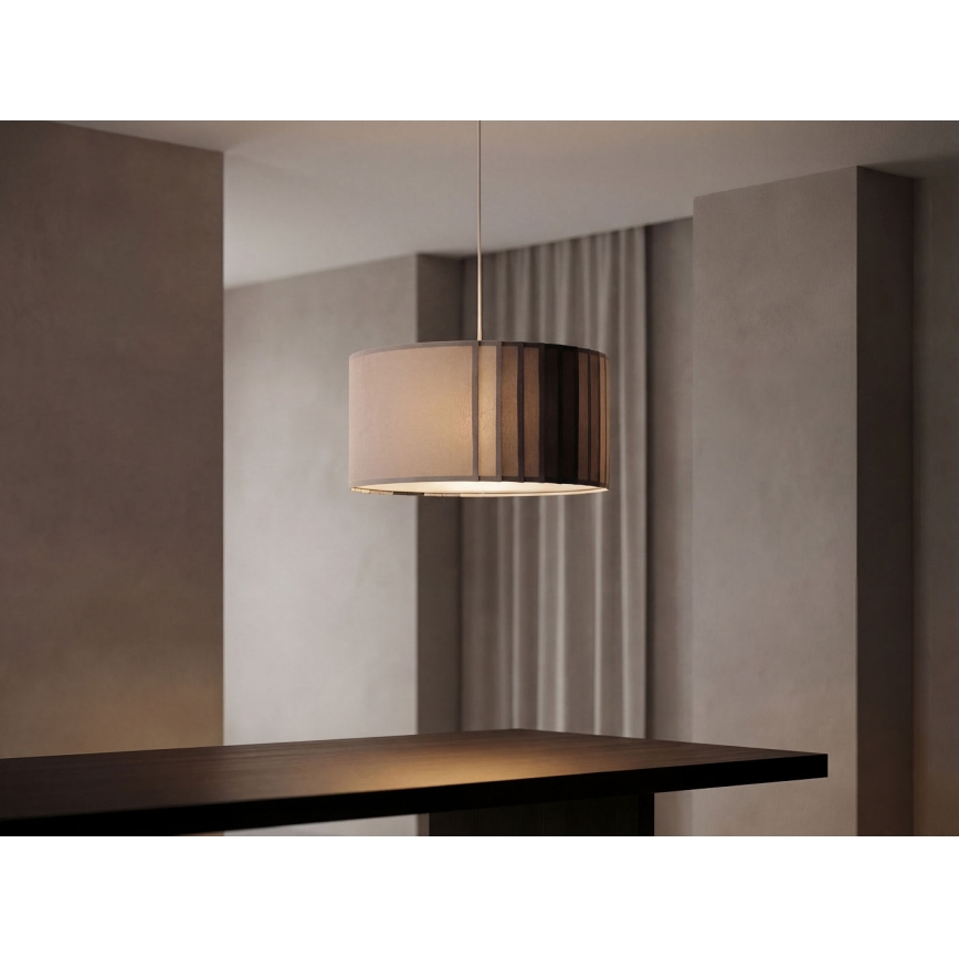 Závesný luster na lanku STRIPES 1xE27/60W/230V pr. 40 cm sivý