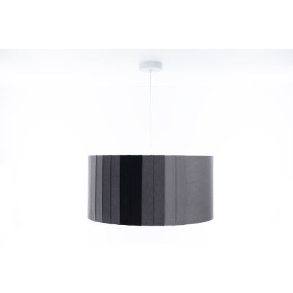 Závesný luster na lanku STRIPES 1xE27/60W/230V pr. 40 cm sivý