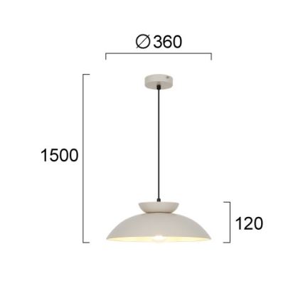 Závesný luster na lanku SUPERB 1xE27/40W/230V béžový