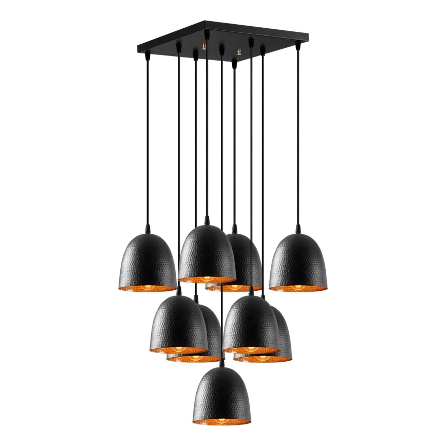 Závesný luster na lanku TATTOO 9xE27/40W/230V čierny