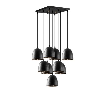 Závesný luster na lanku TATTOO 9xE27/40W/230V čierny
