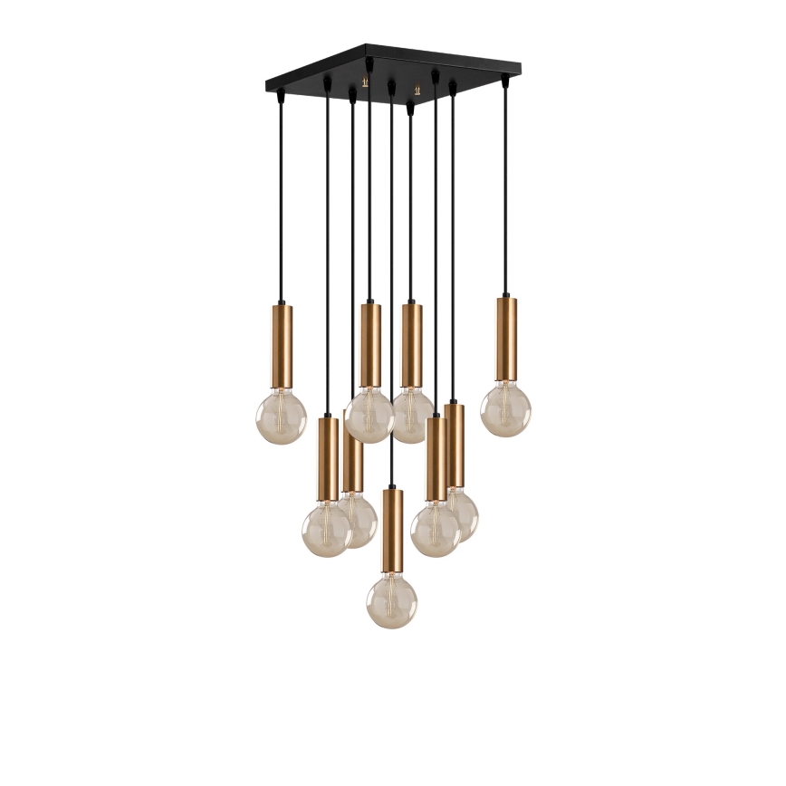 Závesný luster na lanku TEMPO 9xE27/40W/230V zlatý
