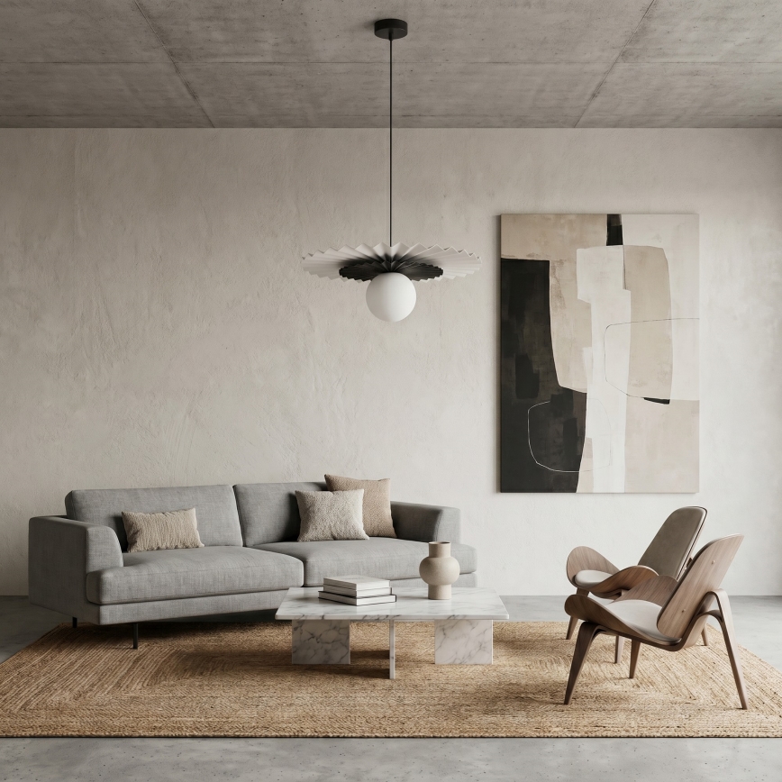 Závesný luster na lanku UMBRA 1xG9/8W/230V čierna/biela