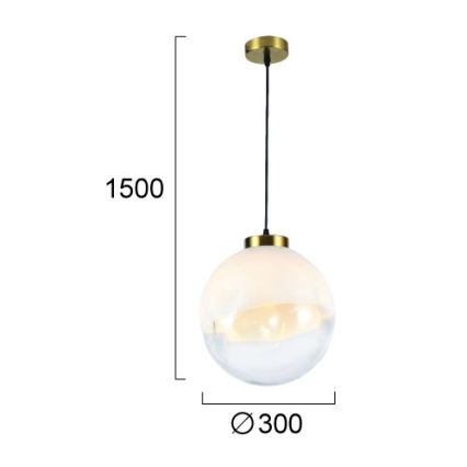 Závesný luster na lanku VANA 1xE27/40W/230V, krémovo-zlatý