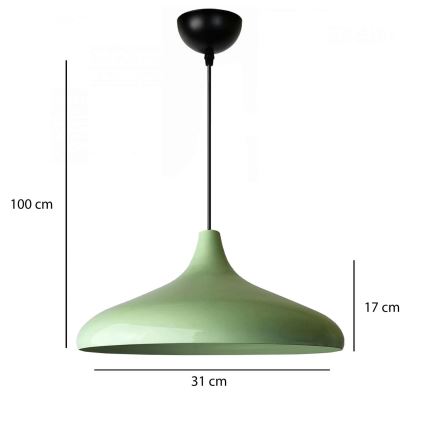 Závesný luster na lanku VULCANO 1xE27/40W/230V zelený