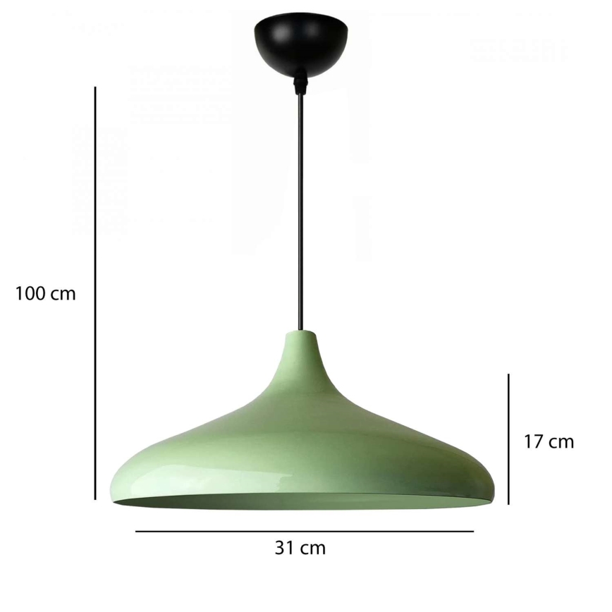 Závesný luster na lanku VULCANO 1xE27/40W/230V zelený