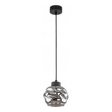Závesný luster na lanku ZULIA 1xE27/15W/230V čierna/dymovo čierna