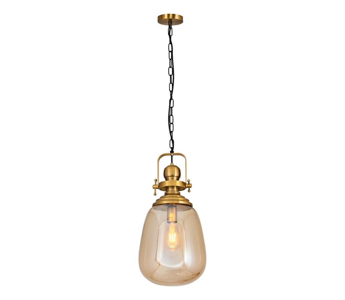 Závesný luster na retiazke BOTTLE 1xE27/40W/230V zlatý 701CHD1725