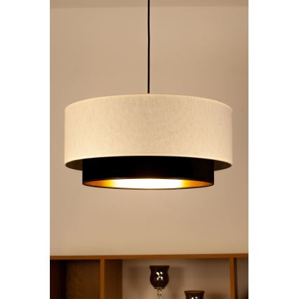 Závesný luster NATIA na lanku 1xE27/60W/230V, priemer 45 cm, biela/čierna