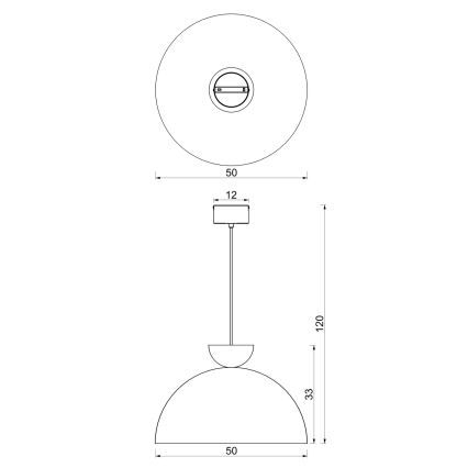 Závesný luster NEVIS na lanku 1xE27/15W/230V pr. 50 cm bordová