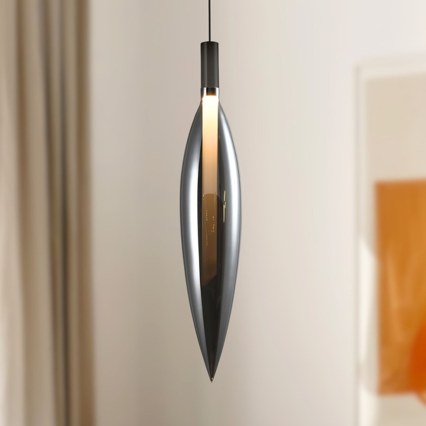 Závesný luster NORDIC na lanku 1xG9/5W/230V, čierny chróm