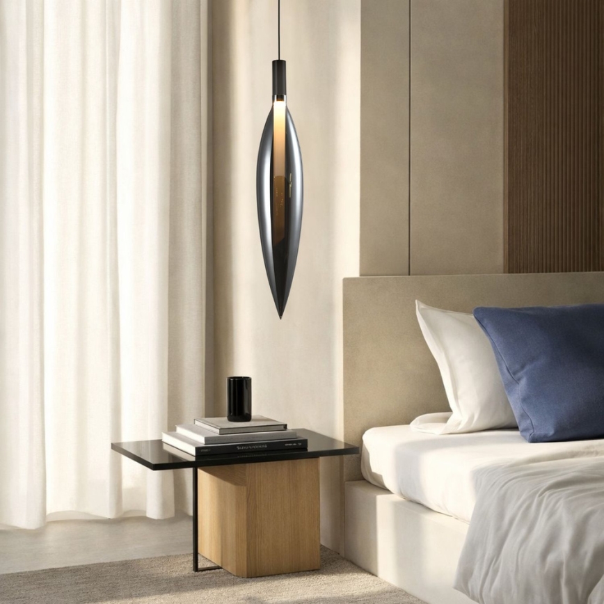 Závesný luster NORDIC na lanku 1xG9/5W/230V, čierny chróm