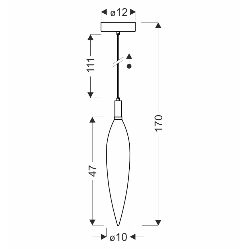 Závesný luster NORDIC na lanku 1xG9/5W/230V, čierny chróm