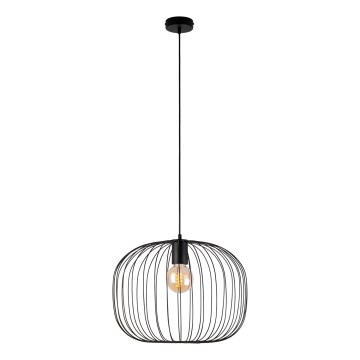 Závesný luster OVELLA 1xE27/15W/230V, priemer 46 cm, čierny