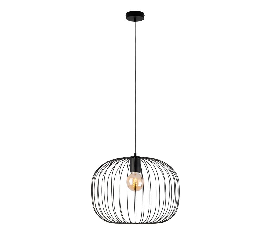 Závesný luster OVELLA 1xE27/15W/230V, priemer 46 cm, čierny W-KM 1370/1 BK-B