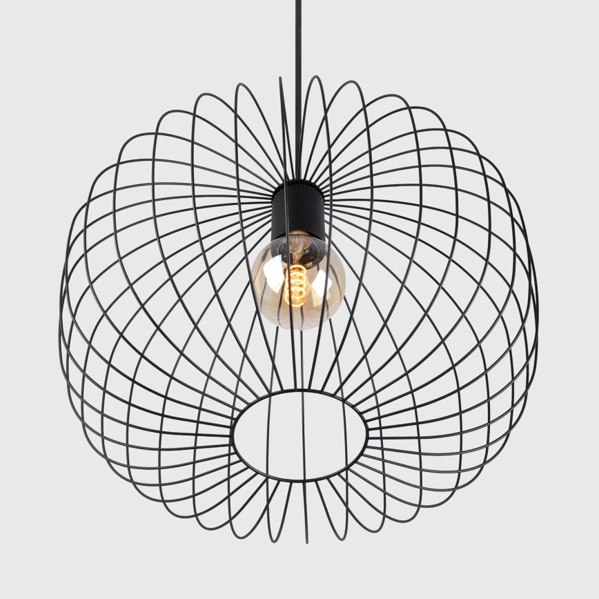 Závesný luster OVELLA 1xE27/15W/230V, priemer 46 cm, čierny