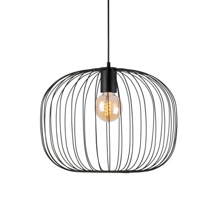 Závesný luster OVELLA 1xE27/15W/230V, priemer 46 cm, čierny