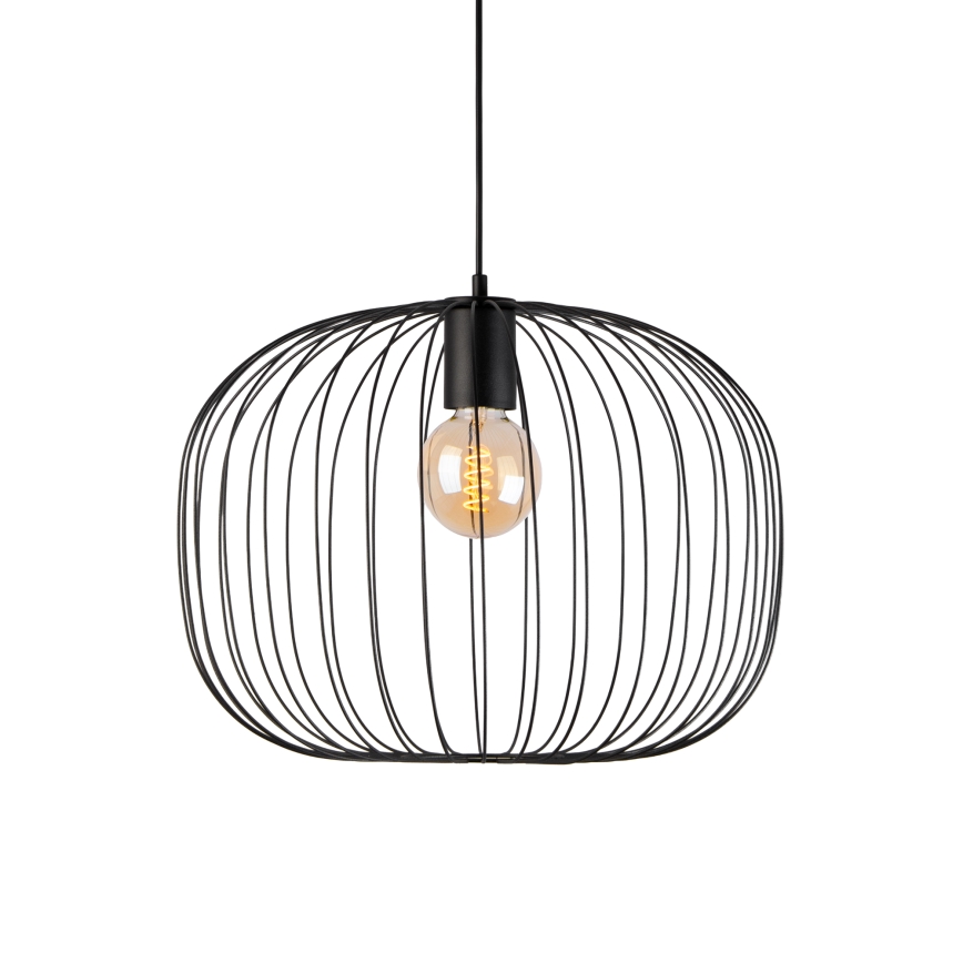 Závesný luster OVELLA 1xE27/15W/230V, priemer 46 cm, čierny