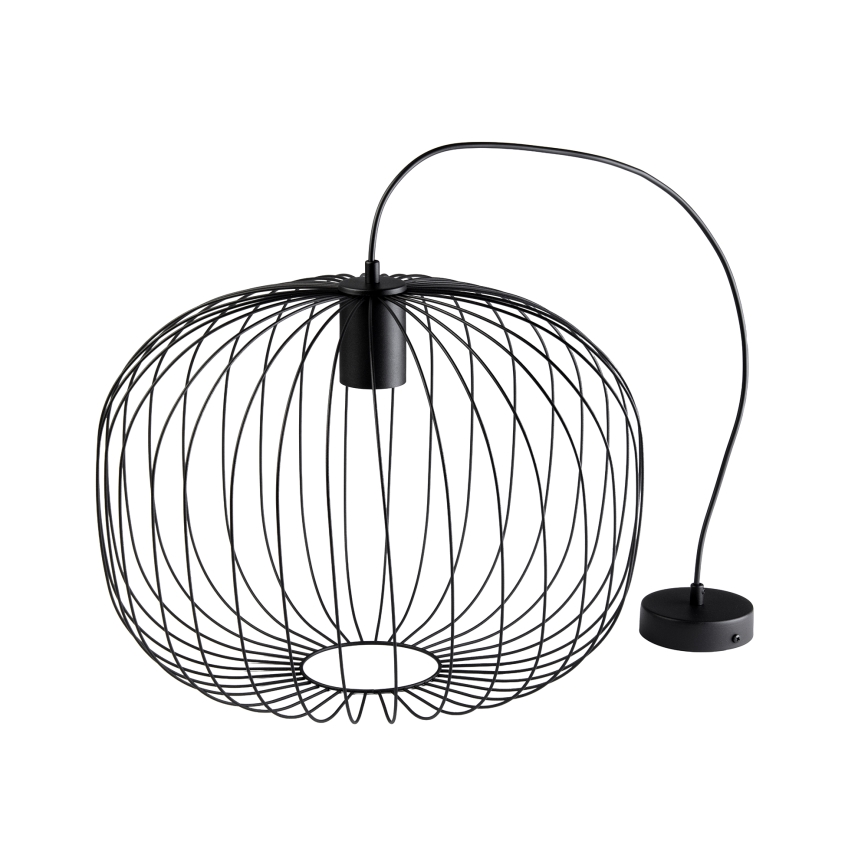 Závesný luster OVELLA 1xE27/15W/230V, priemer 46 cm, čierny