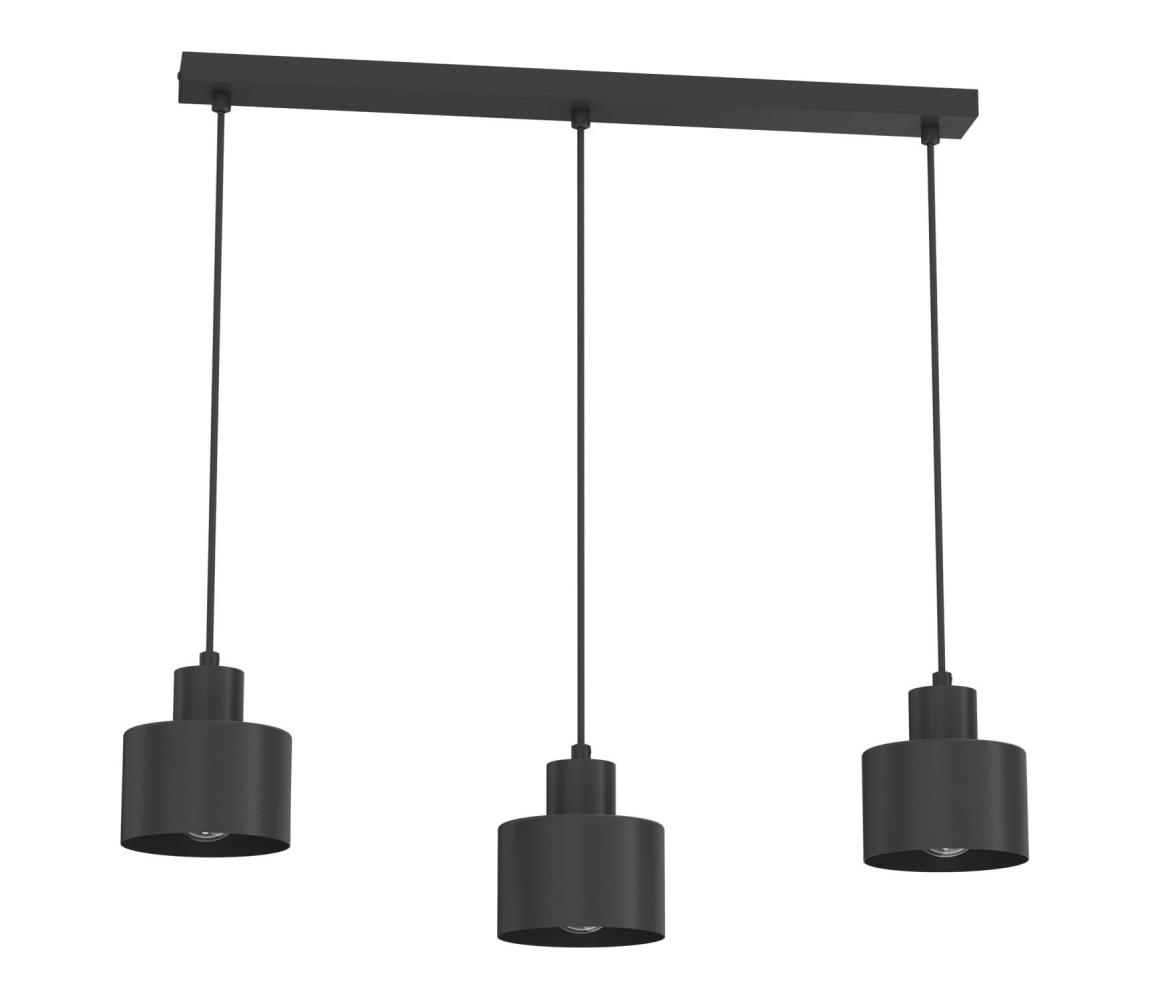 Závesný luster PARKLA 3xE27/15W/230V čierny 8777