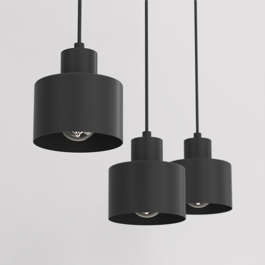 Závesný luster PARKLA 3xE27/15W/230V čierny