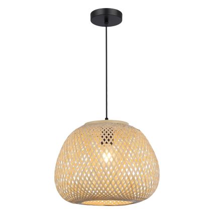 Závesný luster PETRA na lanku 1xE27/15W/230V, priemer 35 cm, bambus