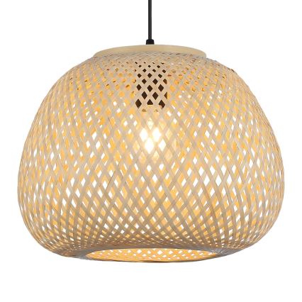 Závesný luster PETRA na lanku 1xE27/15W/230V, priemer 35 cm, bambus