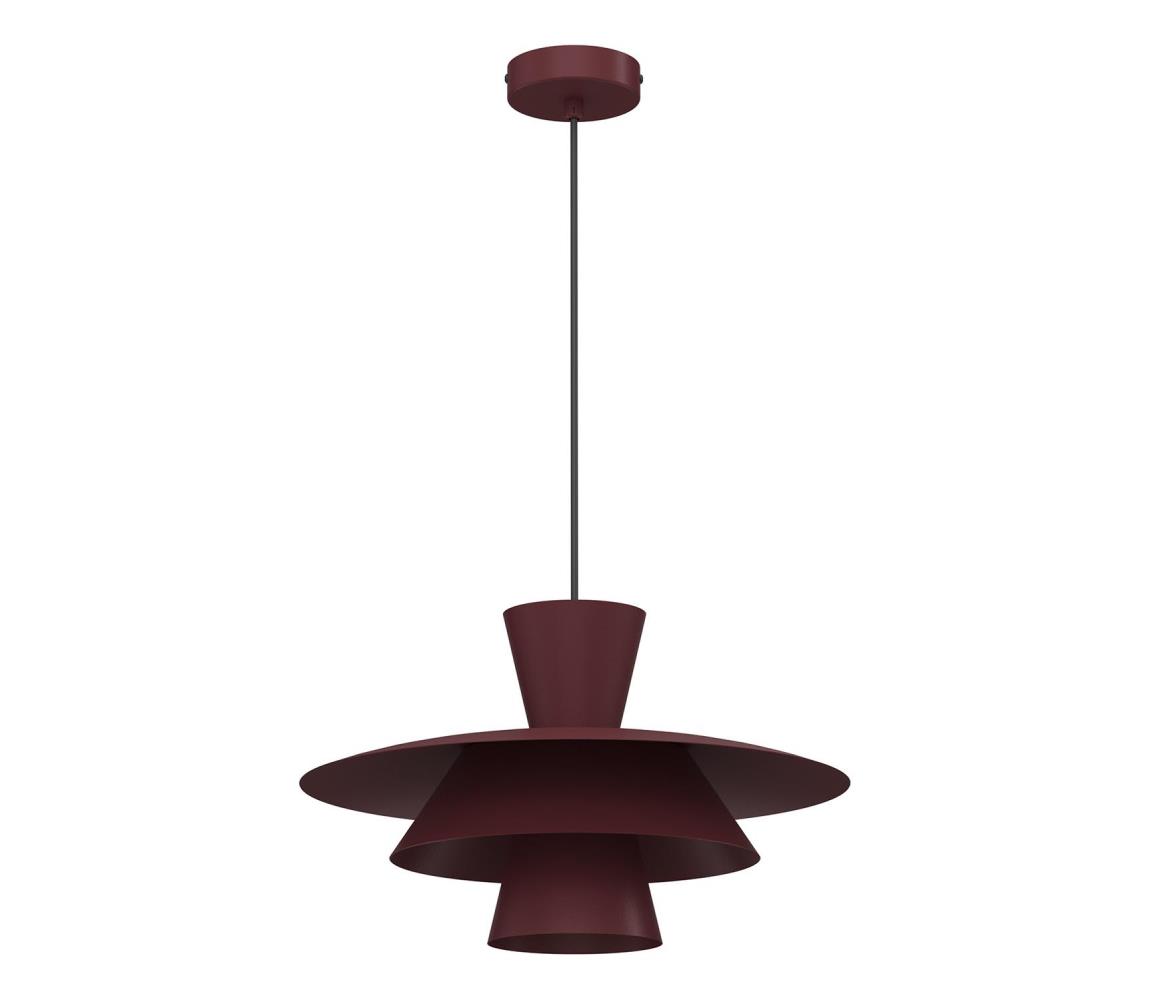 Závesný luster PLATO na lanku 1xE27/15W/230V bordová 5755