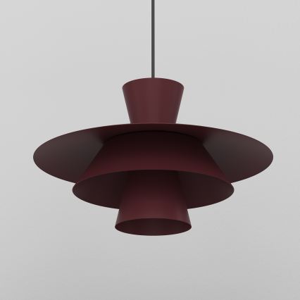 Závesný luster PLATO na lanku 1xE27/15W/230V bordová