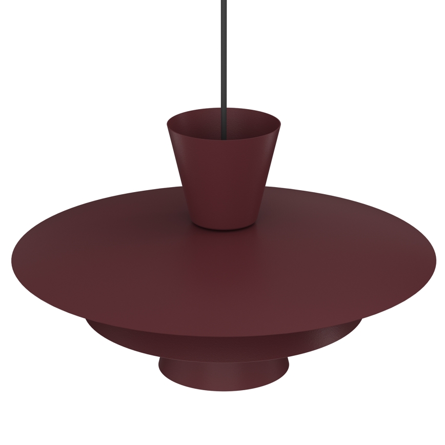 Závesný luster PLATO na lanku 1xE27/15W/230V bordová
