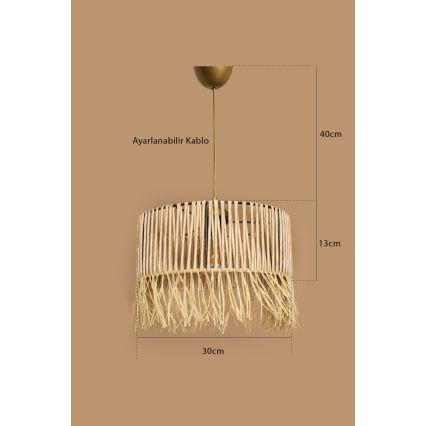 Závesný luster RIMINI 1xE27/40W/230V béžový
