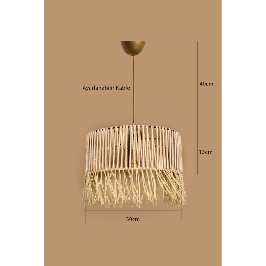 Závesný luster RIMINI 1xE27/40W/230V béžový