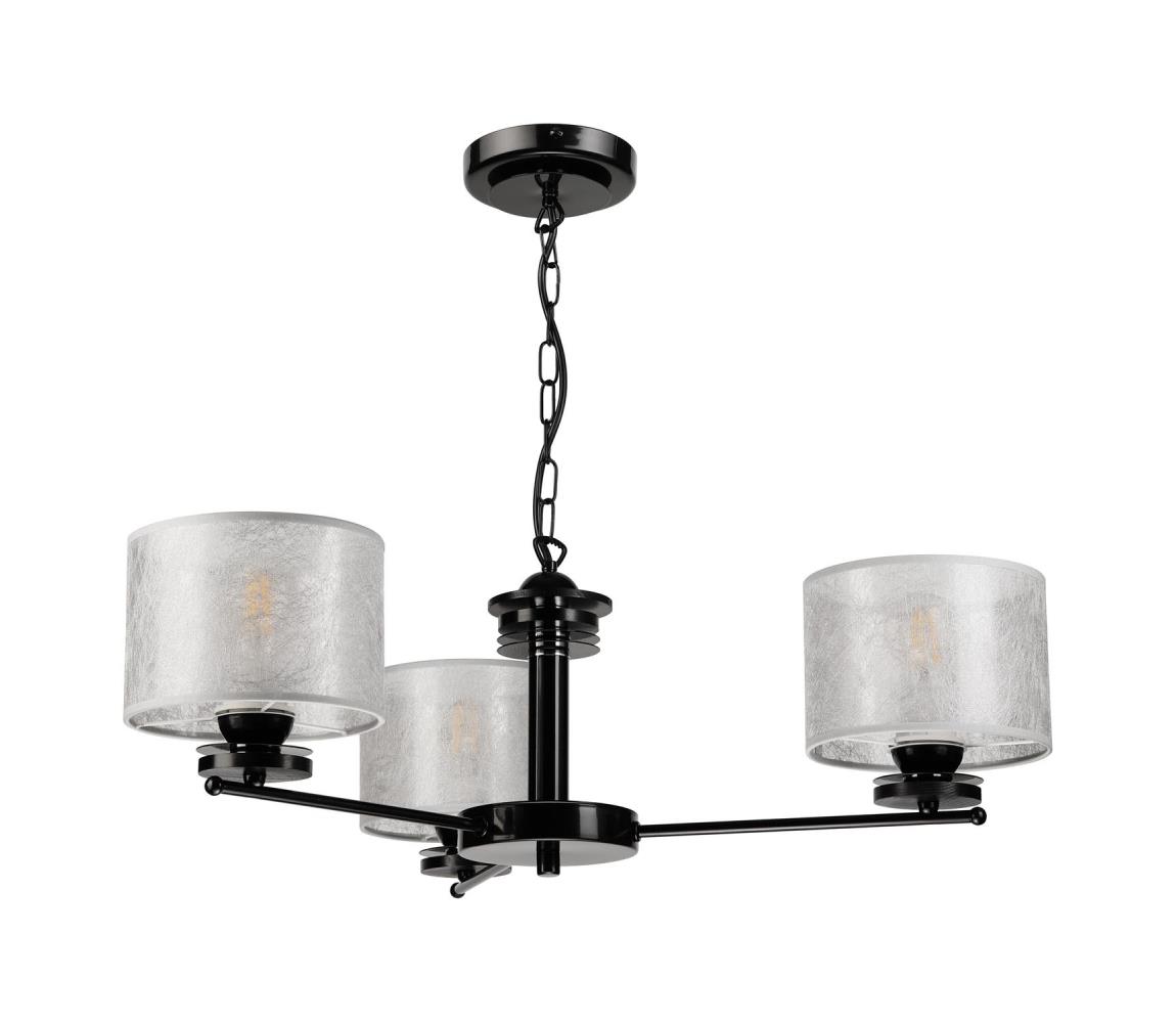 Závesný luster ROSA na reťazi, 3xE27/60W/230V, čierna/šedá LM-3.8/CZARNY