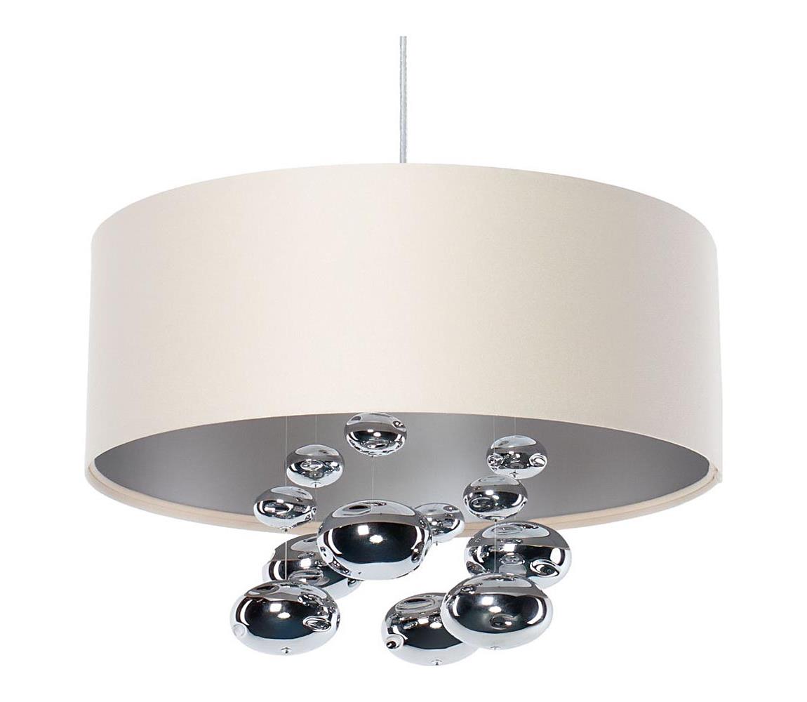Závesný luster s lankom BUBBLE 1xE27/60W/230V pr. 40 cm béžová 01B-001-40