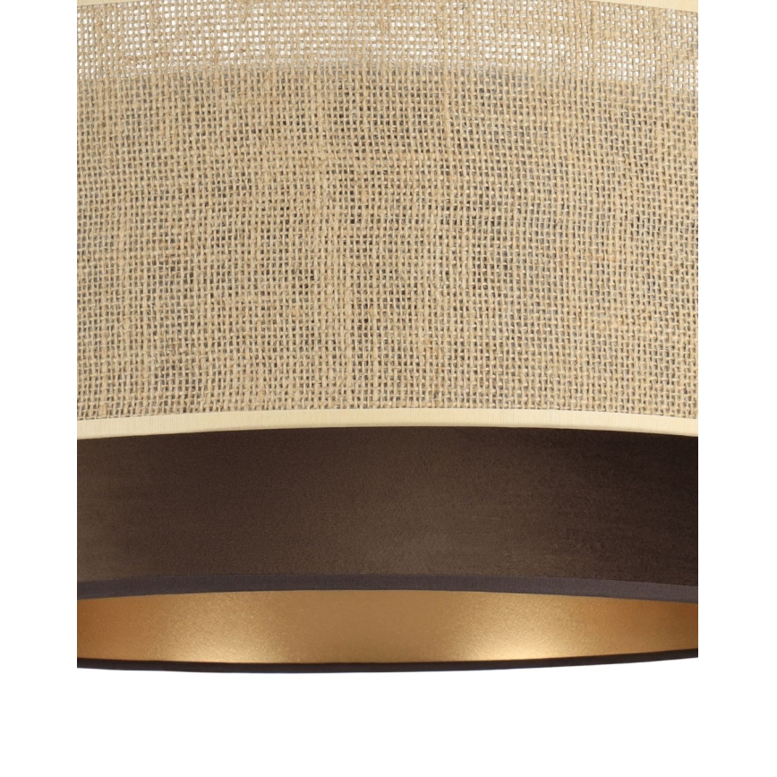 Závesný luster SARTA 1xE27/60W/230V, priemer 45 cm, hnedá/juta