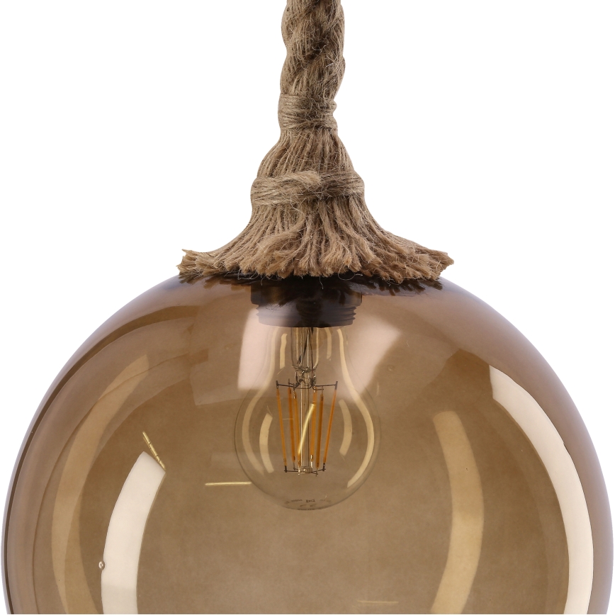 Závesný luster SHEDON 1xE27/40W/230V dymovo béžový