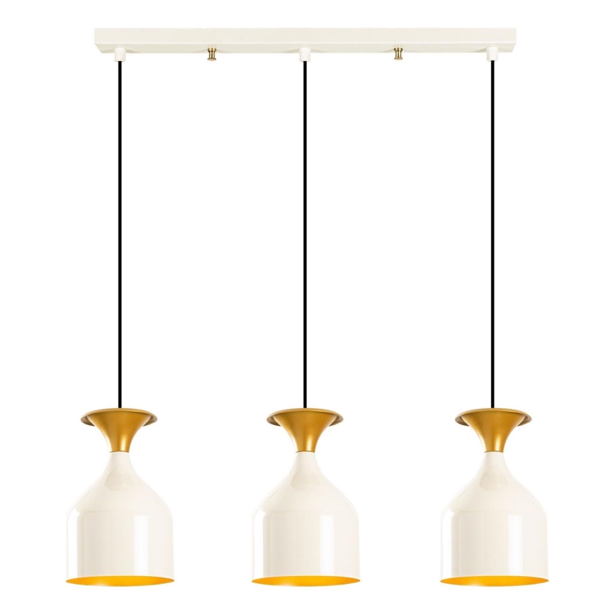 Závesný luster SIVANI na lane 3xE27/40W/230V biela/medená