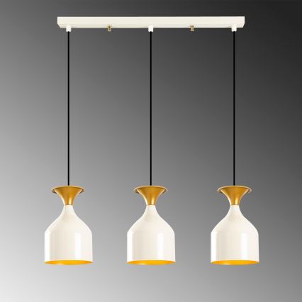 Závesný luster SIVANI na lane 3xE27/40W/230V biela/medená
