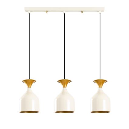 Závesný luster SIVANI na lane 3xE27/40W/230V biela/medená