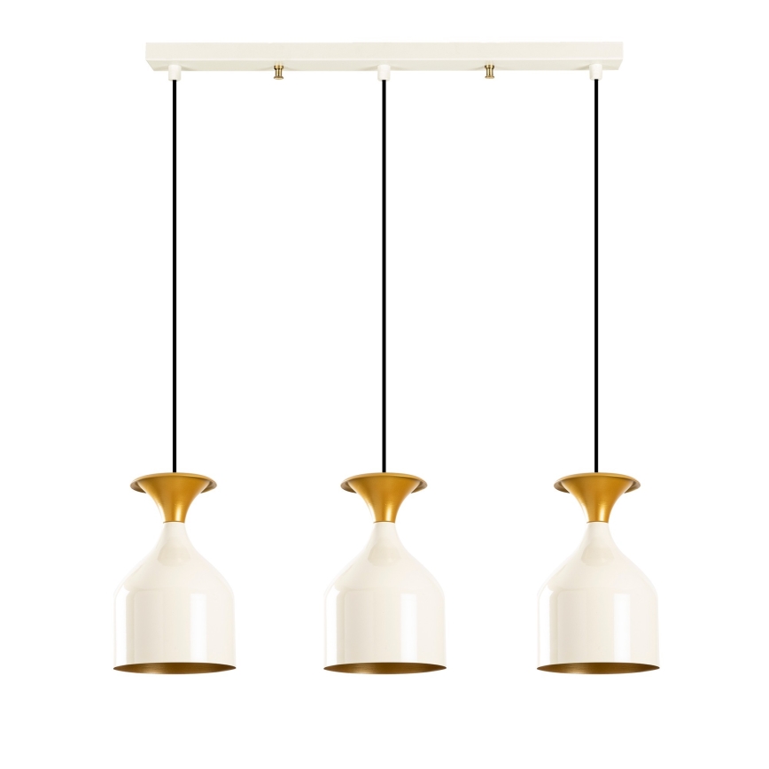 Závesný luster SIVANI na lane 3xE27/40W/230V biela/medená