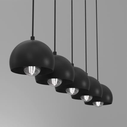 Závesný luster SOOL 5xE27/15W/230V čierny