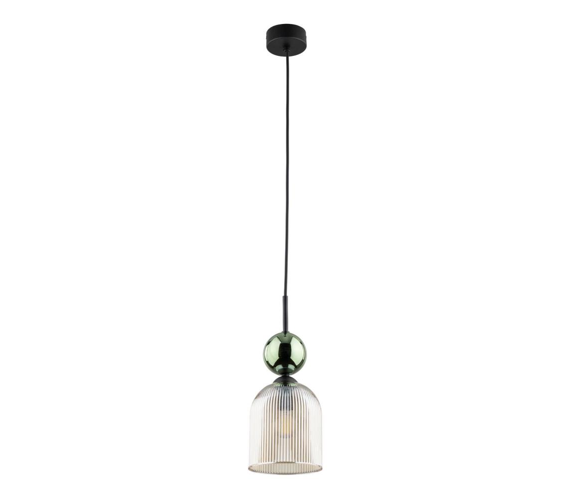Závesný luster SOPHIA na lanku 1xE14/10W/230V čierna/zelená/dymová béžová 11146