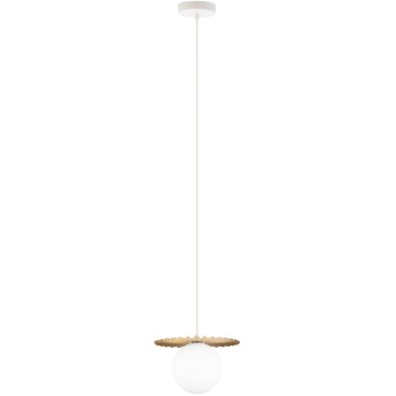 Závesný luster SUNPLISS 1xG9/10W/230V, priemer 20 cm, zlatá/krémová