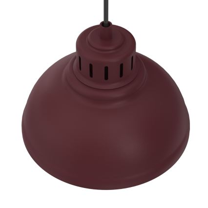 Závesný luster SVEN na kábli 2xE27/15W/230V bordový